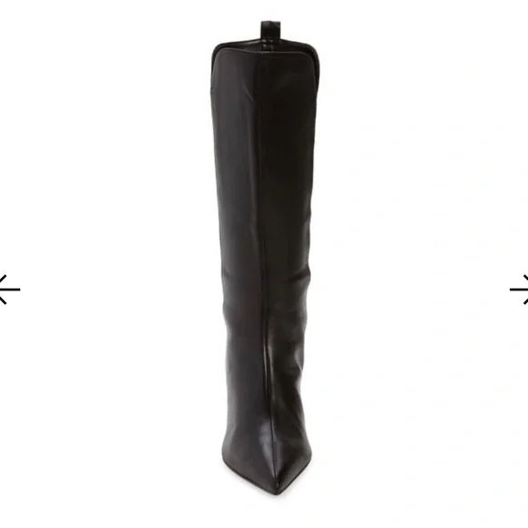Seydi Pointed Toe Boot In Black Leather Top Grain